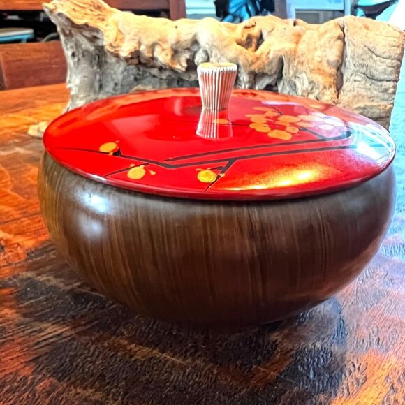 Vintage Metal Japanese Apple Trinket Box - Picture 3 of 8